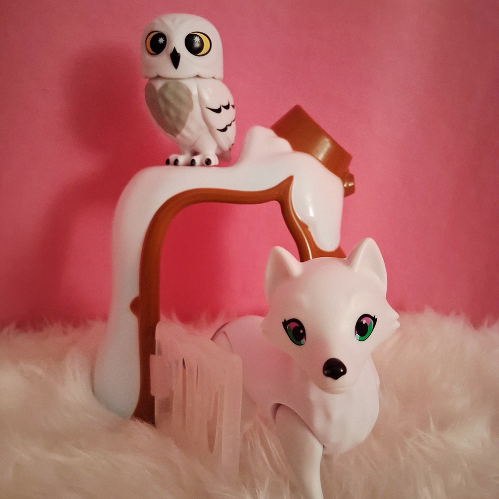 White Owl and Fox Figurine Set